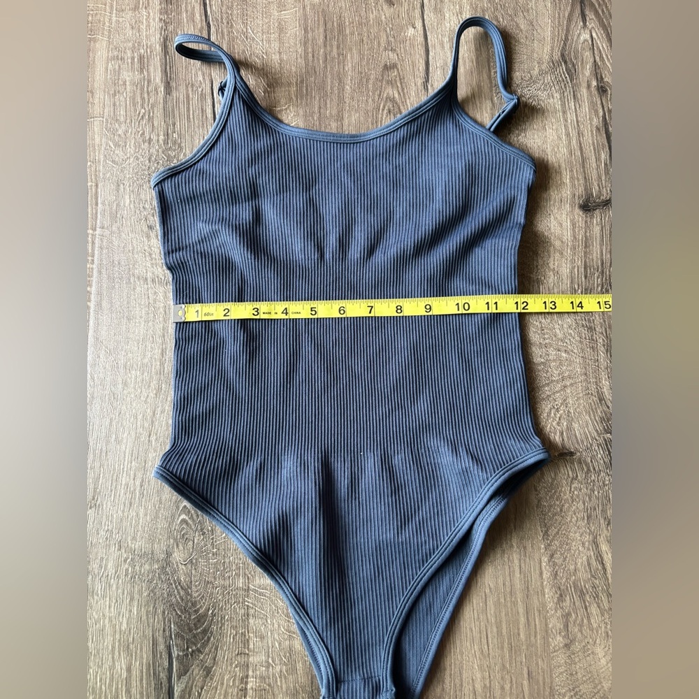 NWOT MRIGNT Ribbed Bodysuit • Navy Blue - Picture 8 of 9